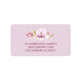 Etiqueta Mágnolias de primavera acuarela