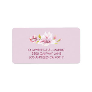 Etiqueta Mágnolias de primavera acuarela