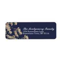 Magnolias del sur de Beige y azul de medianoche