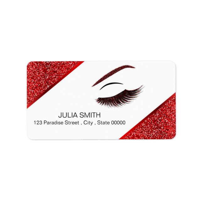 Etiqueta Makeup with glitter effect (Frente)