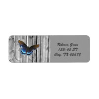 Mala mariposa azul de la casa de labranza Weathere