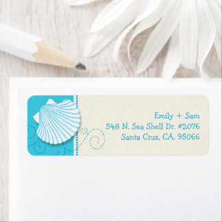 Etiqueta Malibu Blue & Ivory Beach Wedding Return Address
