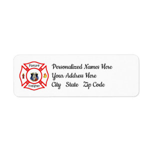 Etiqueta maltesa roja para el futuro bombero