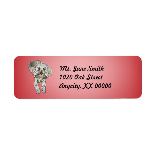 Etiqueta Maltipoo cachorro en rosa (Frente)