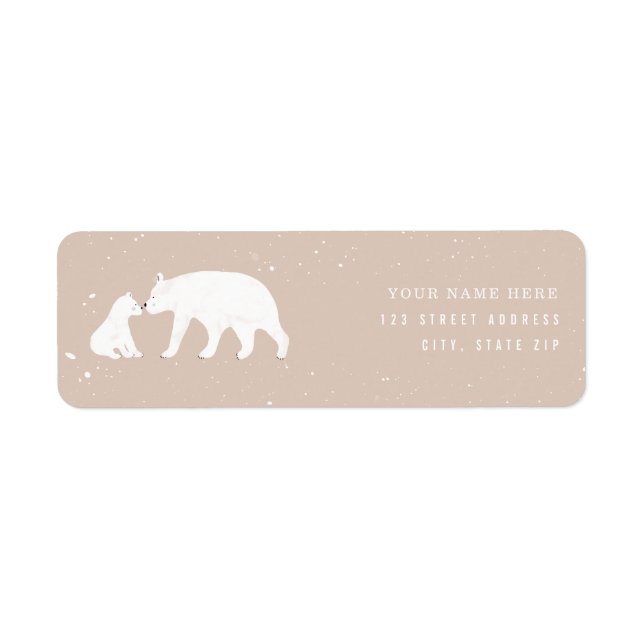 Etiqueta Mama Baby Polar Bear Baby Shower Rosa (Frente)