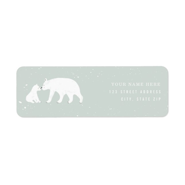 Etiqueta Mama Baby Polar Bear Blue Baby Shower (Frente)