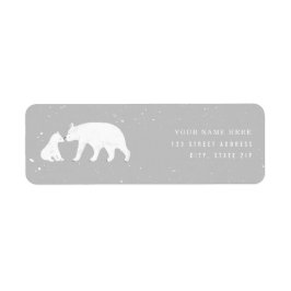 Etiqueta Mama Baby Polar Bear Gray Baby Shower