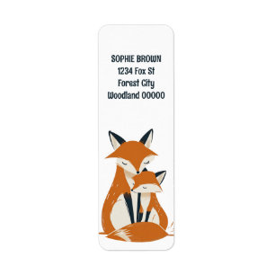 Etiqueta Mama Fox Woodland Animals Return Address
