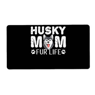 Etiqueta Mamá Husky de por vida Diversión divertida del d