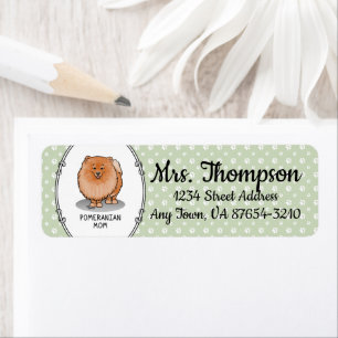 Etiqueta Mamá panomana Pom Mom (naranja roja)