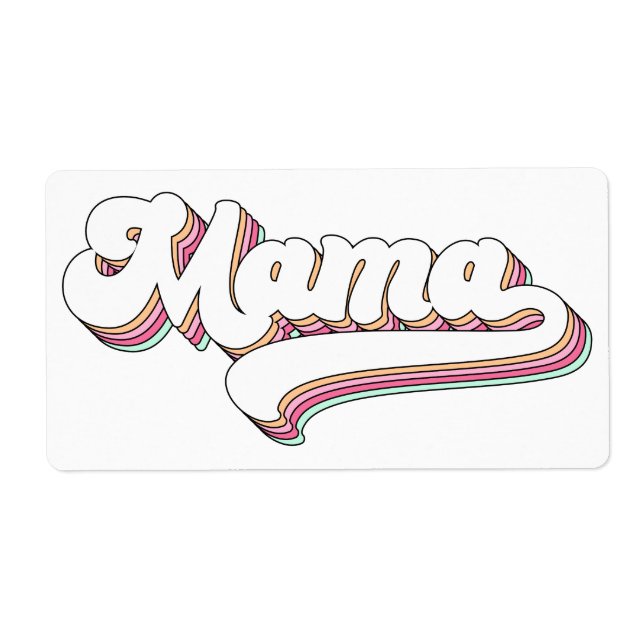 Etiqueta Mamá Retro (Frente)