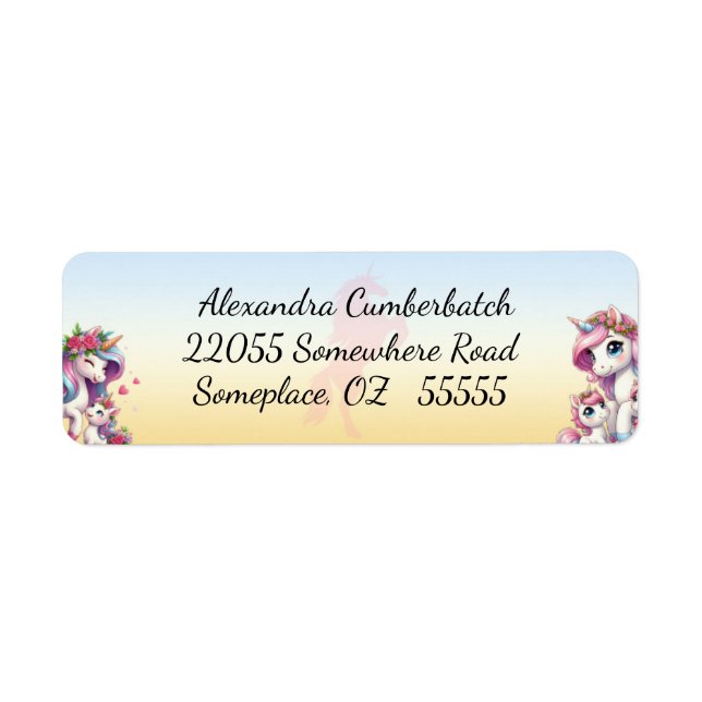 Etiqueta Mami and Baby Pastel Unicornios (Frente)