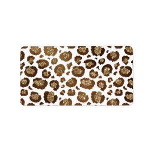 Etiqueta Manchas de Leopardo Animales Salvajes Brillo Dorad