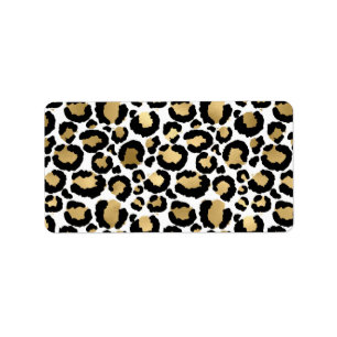 Etiqueta Manchas de leopardo monocromáticas elegantes glamo