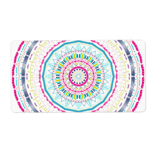Etiqueta mandala colorido