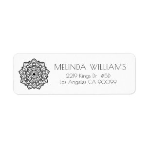 Etiqueta Mandala geométrica de círculo negro
