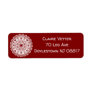 Etiqueta Mandala roja profunda simple