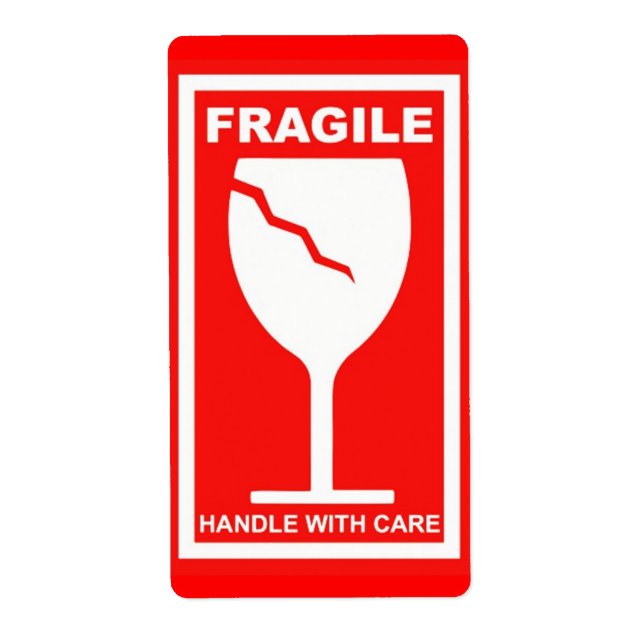 Etiqueta Manejar con cuidado fragilidad (Frente)