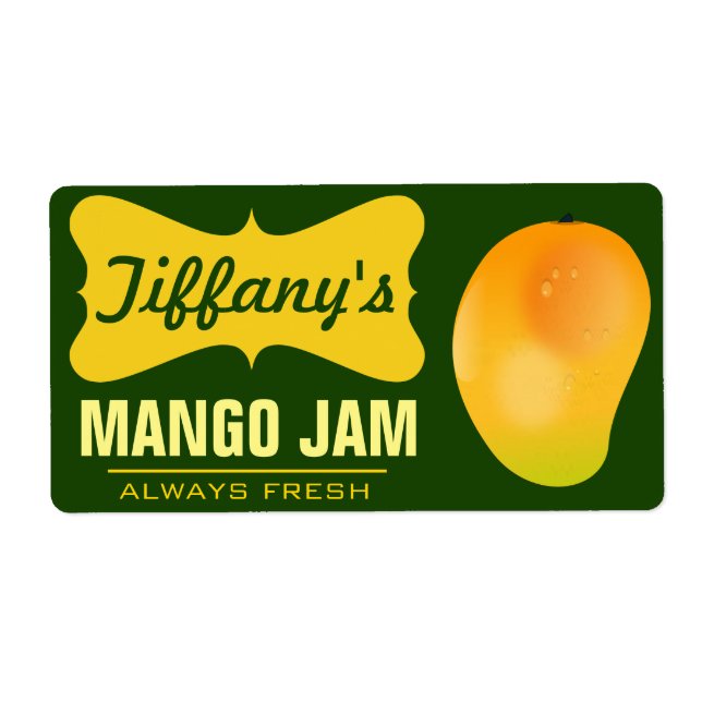 Etiqueta Mango Jam Orgánico Natural (Frente)