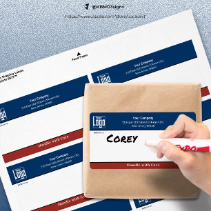 Etiqueta Manipular con cuidado el logotipo comercial de env