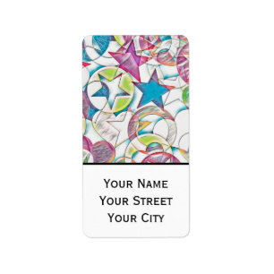 Etiqueta Mano Dibujada Por EDDArt - Estrellas Y Corazones 1