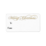 Etiqueta Mano Letter Golden Merry Christmas De A A<br><div class="desc">Elegante etiqueta de regalo de vacaciones decorada con escritura moderna de Feliz Navidad. ¡Tengan un día Nr1! Florencia</div>