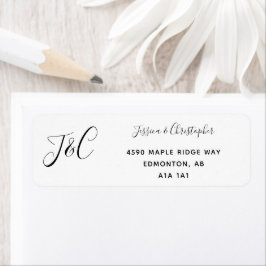 Etiqueta Mano simple elegante Letter negro y blanco moderno