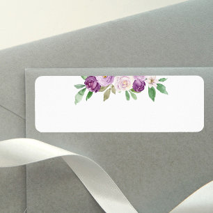 Etiqueta Manta de boda floral morada rústica