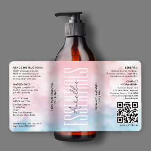 Etiqueta Manteca Corporal Nube Rosa Azul Belleza Moderna Pr
