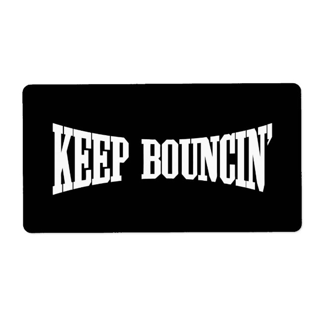 Etiqueta Mantener Bouncin' (Frente)
