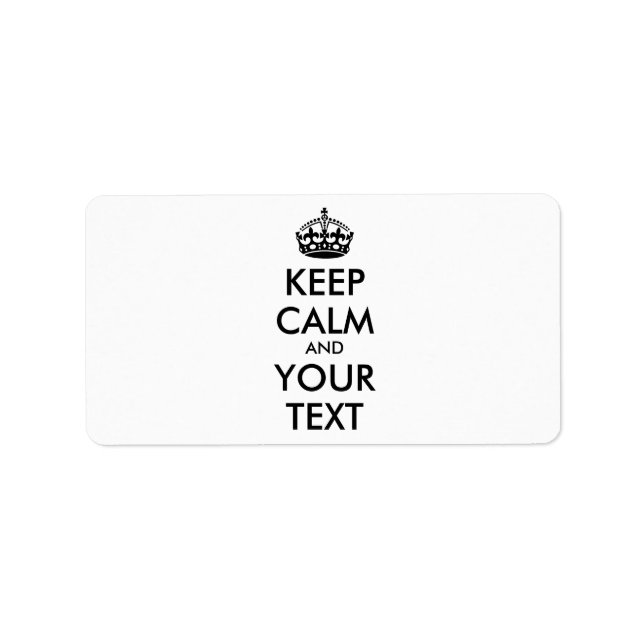 Etiqueta MANTENER CALMA Y TU TEXTO - negro (Frente)