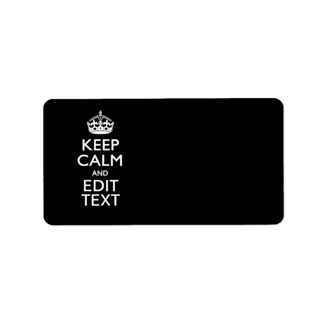 Etiqueta Mantener la calma personalizada y editar texto en  (Frente)
