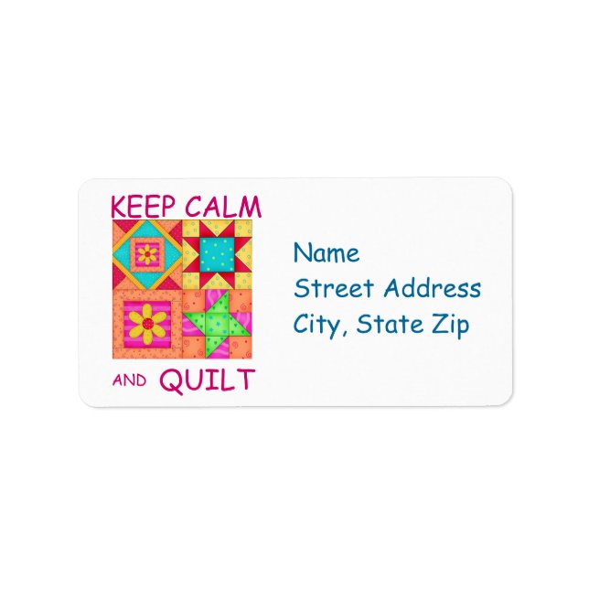 Etiqueta Mantener la calma y mantener los bloques de trabaj (Frente)