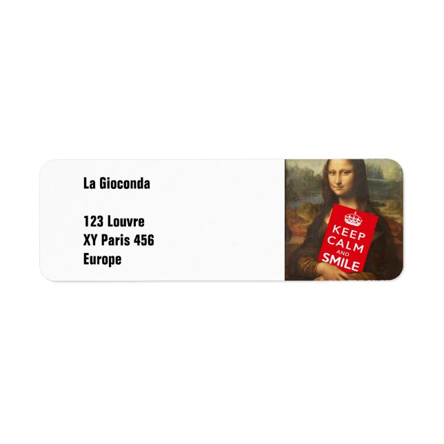 Etiqueta Mantener La Calma Y Sonreír (Frente)