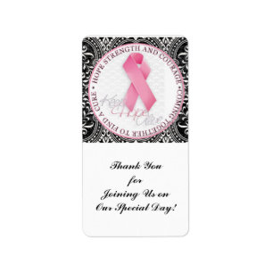 Etiqueta mantener viva la esperanza lazo rosa cáncer de mam