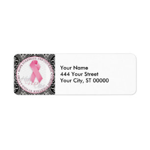 Etiqueta mantener viva la esperanza lazo rosa cáncer de mam