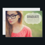 Etiqueta manuscrita vintage | Invitación a la grad<br><div class="desc">Etiqueta manuscrita vintage | Invitación a graduación Personalizable invitación a graduación invitación con superposición de etiquetas blancas transparentes y tipografía tipográfica. Se pueden encontrar artículos similares en mi tienda.</div>