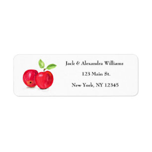 Etiqueta Manzana de color de agua Manzana Red Farmhouse Ret