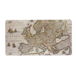 Etiqueta Mapa de Antigüedades de Europa por Willem Jansz Bl