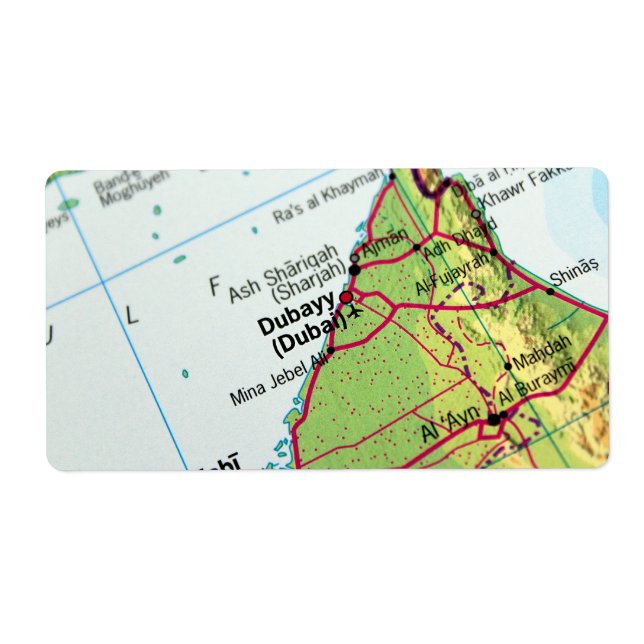 Etiqueta Mapa de Ciudad de Dubai (Frente)