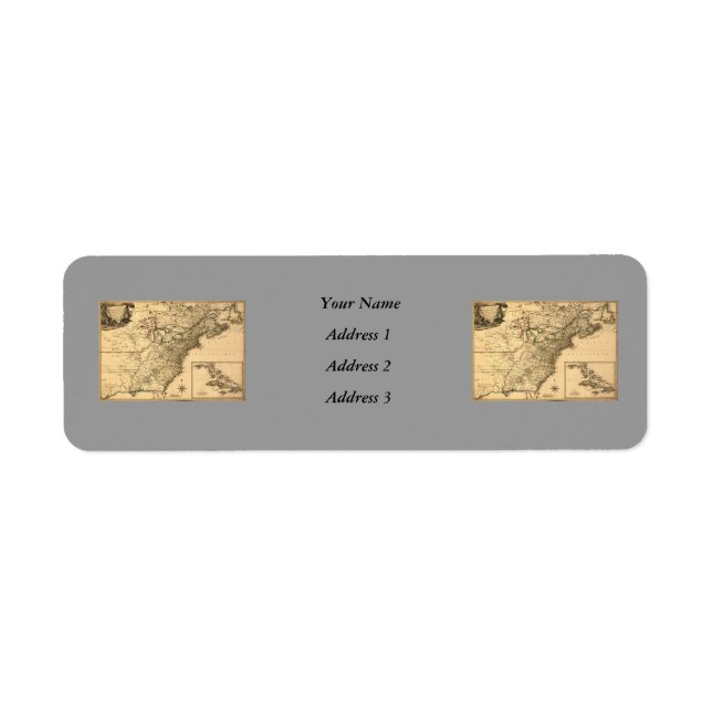 Etiqueta Mapa de colonias americanas de 1777 de Phelippeaux (Frente)