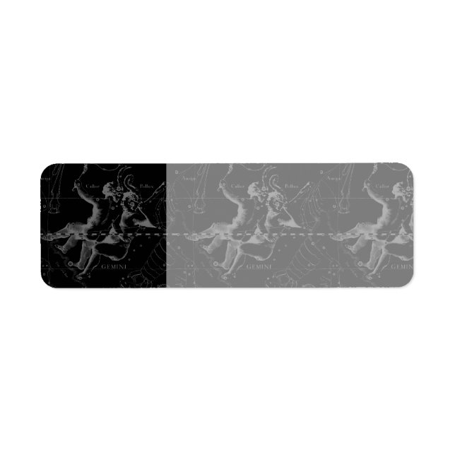 Etiqueta Mapa de constelación de Gemini grabado por Heveliu (Frente)