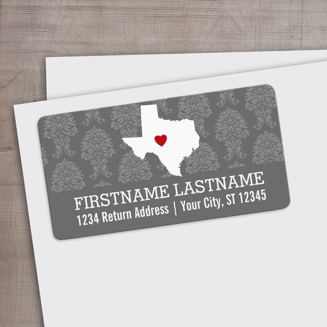 Etiqueta Mapa de Estado del Hogar Arte - Boda personalizada (Custom Address Label)