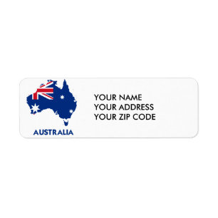ETIQUETA MAPA DE LA BANDERA DE AUSTRALIA