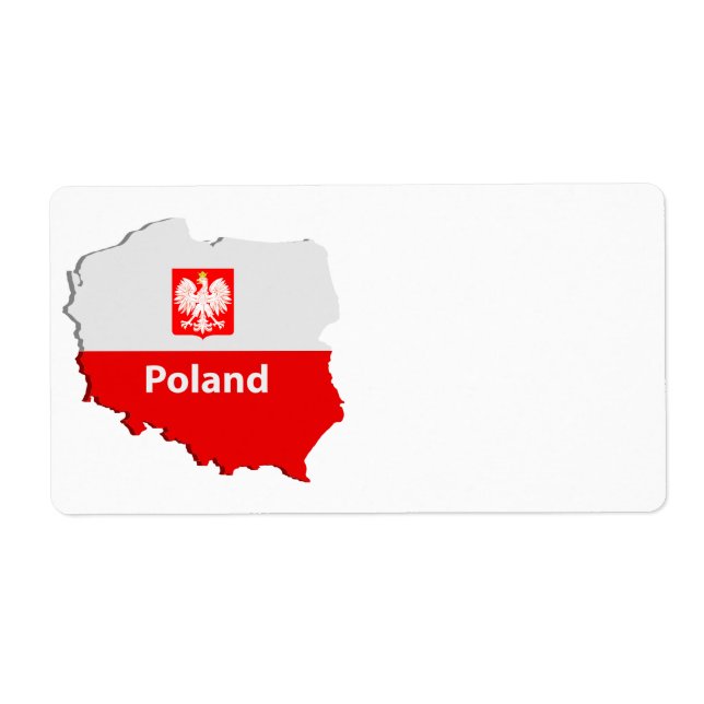 Etiqueta Mapa de Polonia (Frente)