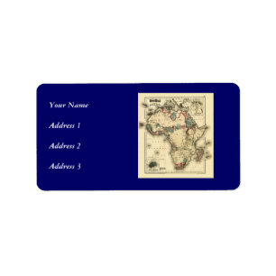 Etiqueta Mapa de Viintage 1874 de la impresión africana