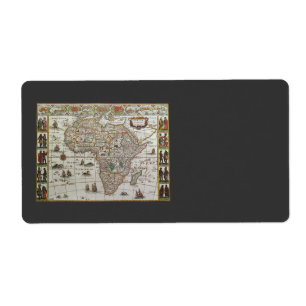 Etiqueta Mapa del Antiguo Mundo de África de Blaeu, c.1635