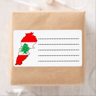 Etiqueta Mapa del Líbano con bandera