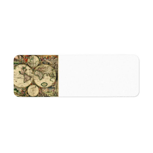Etiqueta Mapa Mundial de Regalos de 1689 (Frente)
