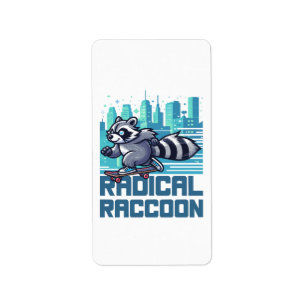 Etiqueta Mapache Radical Urbanita Patinador